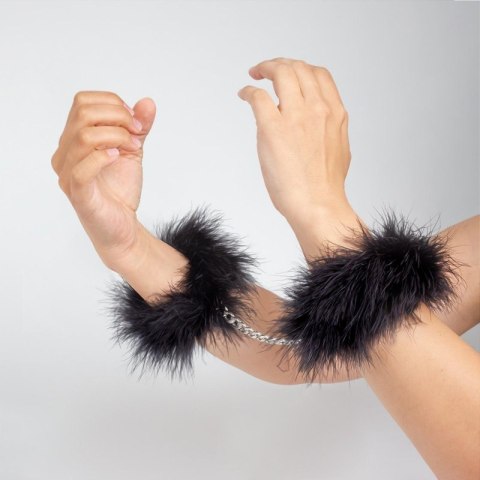 BLACK MARABOU HANDCUFFS Boss of toys