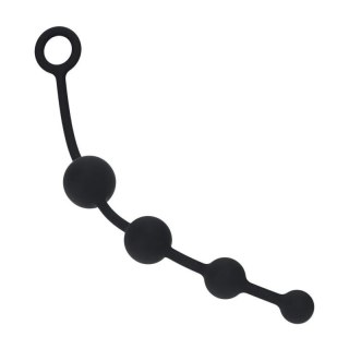 Curved Silicone Anal Beads - Black Boss of toys