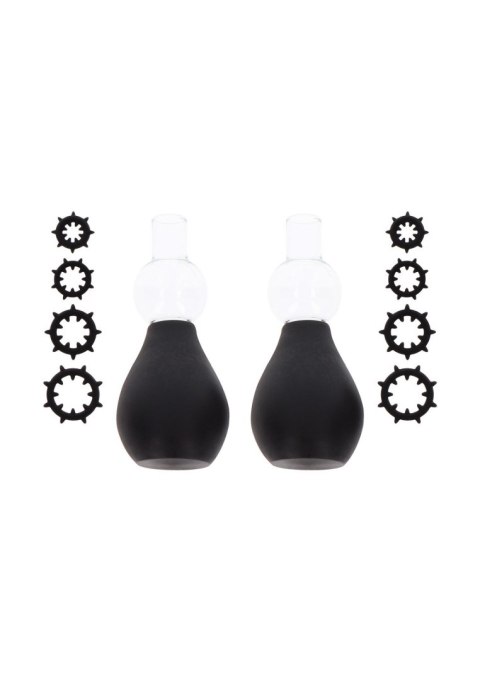 Nipple Enlargers with 8 Rings Black SCALA