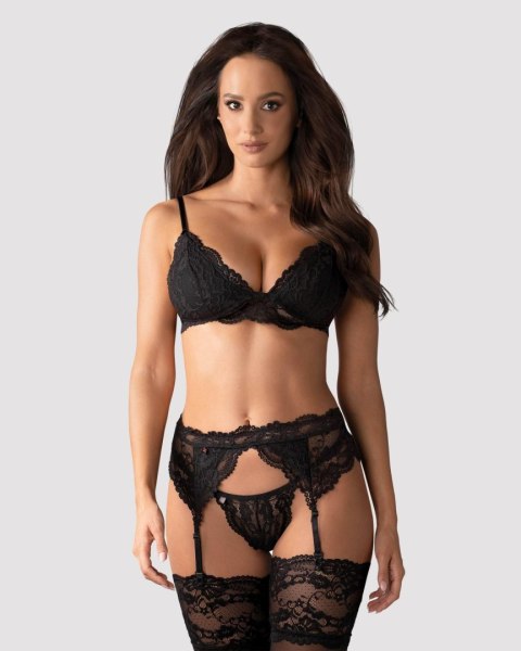 Bielizna-810-SEG-1 komplet 3-częściowy czarny S/M Obsessive - Amocarat Sp. z o.o.