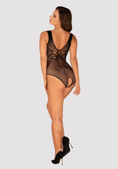 Body Obsessive B134 czarne siateczkowe z otwartym krokiem XL XXL Obsessive