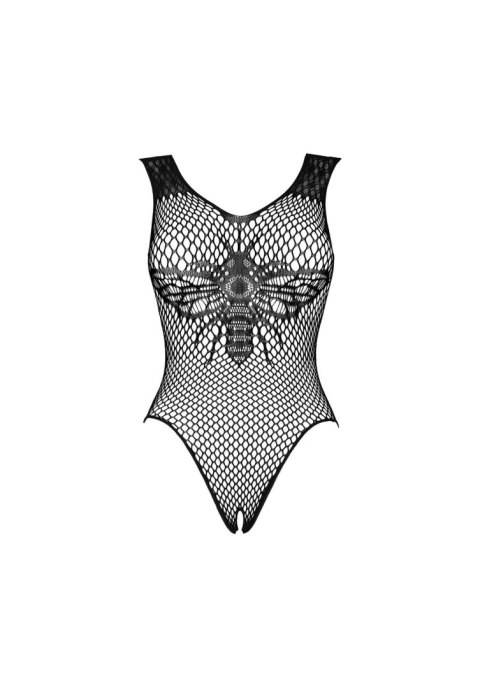 Body Obsessive B134 czarne siateczkowe z otwartym krokiem XL XXL Obsessive