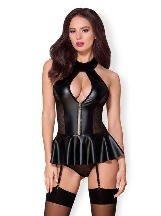 Gorset wet look Obsessive z figami L/XL Obsessive