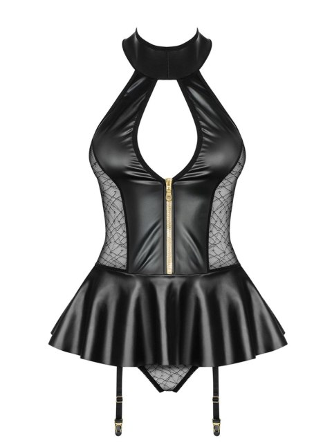 Gorset wet look Obsessive z figami L/XL Obsessive