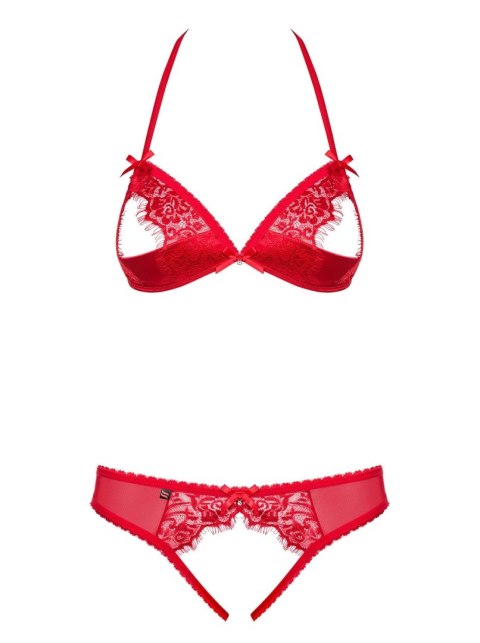 Komplet bielizny erotycznej Obsessive koronkowy czerwony S/M Obsessive