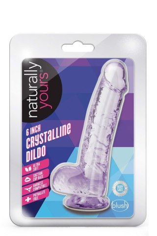 NATURALLY YOURS  6" CRYSTALLINE DILDO  AMETHYST TONGA