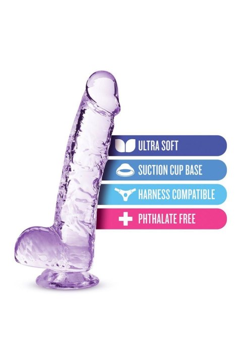 NATURALLY YOURS  6" CRYSTALLINE DILDO  AMETHYST TONGA