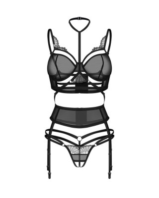 Premisis Black otwarty komplet 3-częściowy S/M Obsessive - Amocarat Sp. z o.o.