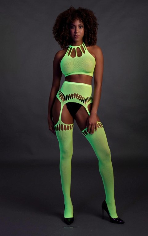 Komplet bielizny Ouch neonowy zielony UV XS/XL Ouch!