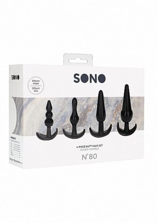 NO. 80 - 4-Piece Butt Plug Set - Black SHOTS