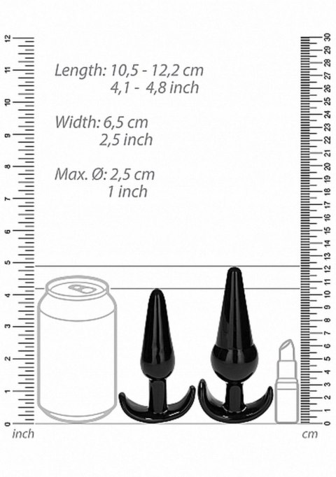NO. 80 - 4-Piece Butt Plug Set - Black SHOTS