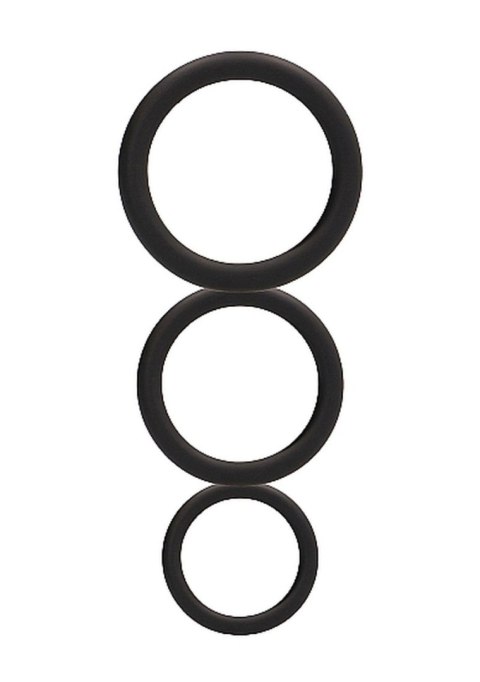 Round Cock Ring Set - Black SHOTS