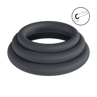 Classic Silicone Cockring Set of 3 - XS/S/M - Black SHOTS