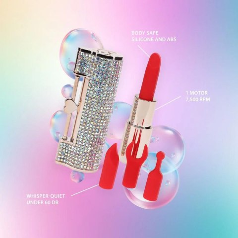 Diamond - Lipstick Vibrator with 4 Attachments - Iridescent SHOTS