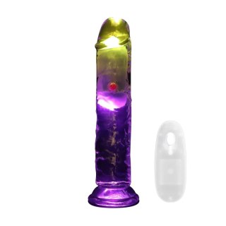LED Vibrating Straight Cock - 18 cm - Transparent SHOTS