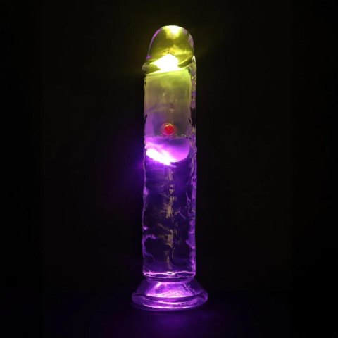 LED Vibrating Straight Cock - 18 cm - Transparent SHOTS