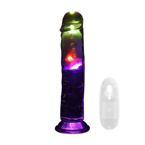 LED Vibrating Straight Cock - 20 cm - Transparent SHOTS