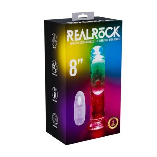LED Vibrating Straight Cock - 20 cm - Transparent SHOTS