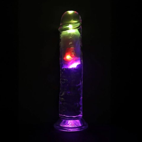LED Vibrating Straight Cock - 20 cm - Transparent SHOTS
