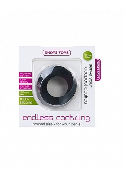 Pierścień erekcyjny silikonowy ShotsToys Endless Regular czarny ShotsToys