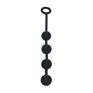 Round Silicone Anal Balls - M - 30mm - Black SHOTS