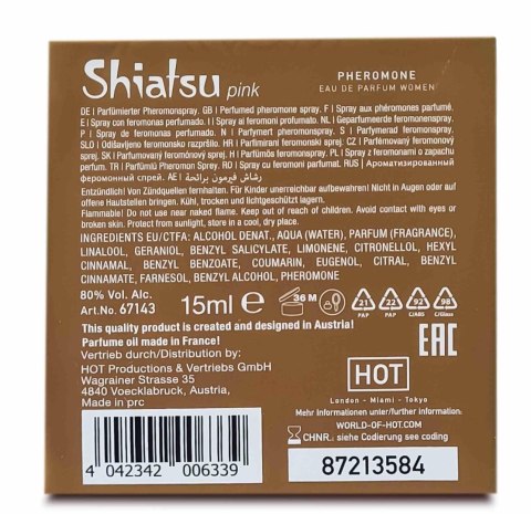SHIATSU Pheromon Fragrance woman pink 15 ml HOT Productions & Vertriebs GmbH