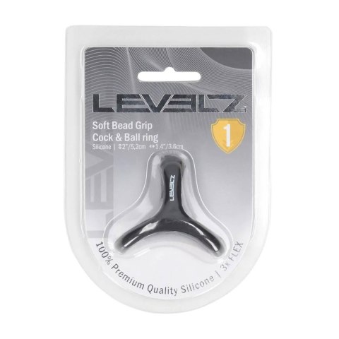 Soft Bead Grip Silicone Cock and Ball Ring - Black SHOTS
