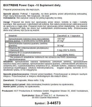 Supl.diety-eXXtreme power caps 1x10 stk. HOT Productions & Vertriebs GmbH