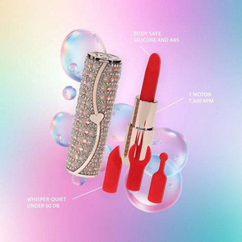Tiffany - Lipstick Vibrator with 4 Attachments - Pink SHOTS