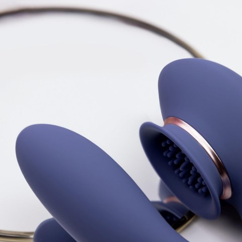 Twitch 3 - Rechargeable Vibrator & Suction - Silicone - 10 Speed - Blue/Grey SHOTS