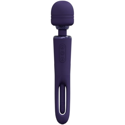 VIVE - Kiku - Rechargeable Double Ended Wand with Innovative G-Spot Flapping Stimulator - Purple SHOTS