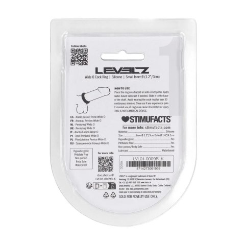 Wide O Silicone Cockring - S - 30mm - Black SHOTS