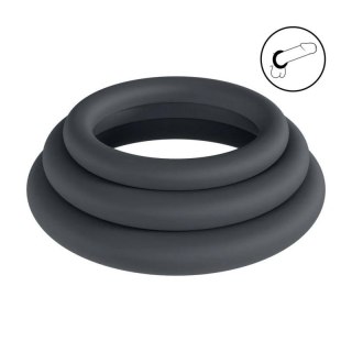 Classic Silicone Cockring Set of 3 - XS/S/M - Black Boss of toys