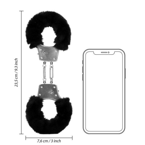 Furry Metal Hand Cuffs - Black Boss of toys