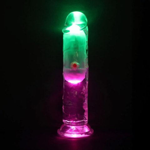 LED Vibrating Straight Cock - 15 cm - Transparent RealRock