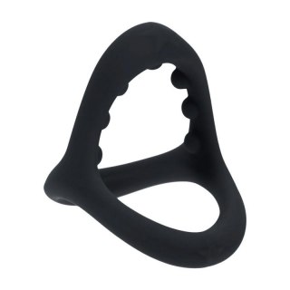 Soft Bead Grip Silicone Cock and Ball Ring - Black Boss of toys