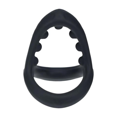 Soft Bead Grip Silicone Cock and Ball Ring - Black Levelz