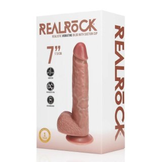 Vibrating Regular Straight Cock with Balls - 7" / 18 cm - Tan Boss of toys