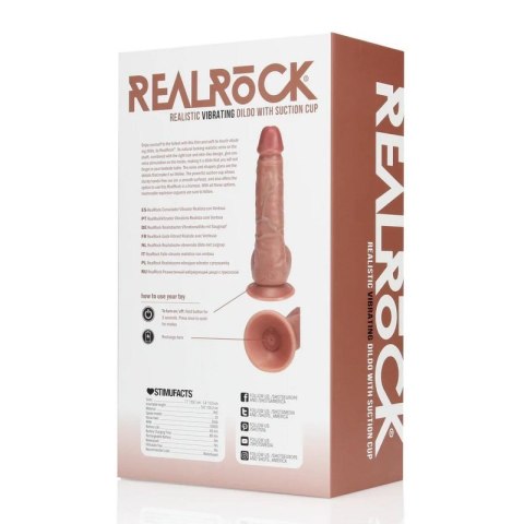 Vibrating Regular Straight Cock with Balls - 7" / 18 cm - Tan Boss of toys