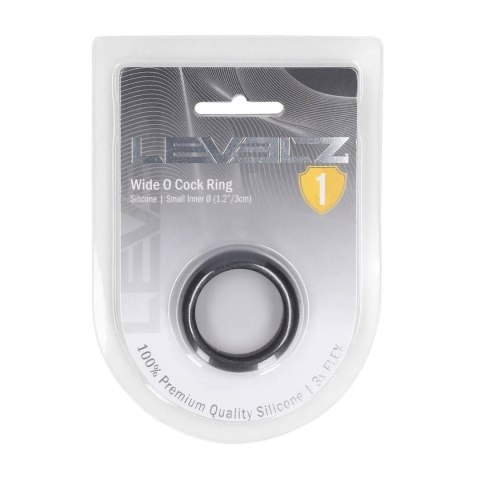 Wide O Silicone Cockring - S - 30mm - Black Levelz