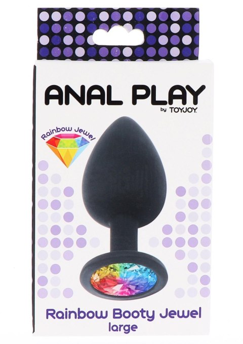 Korek analny Rainbow Booty Jewel Large ToyJoy czarny 9 cm TOYJOY