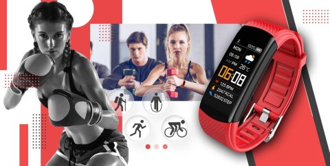 Smartwatch GIEWONT Czarno Czerwony 2 Paski GW200-1 Giewont