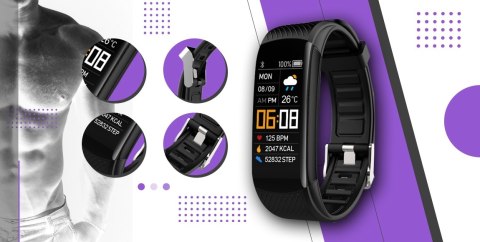 Smartwatch GIEWONT Czarno Fioletowy 2 Paski GW200-3 Giewont