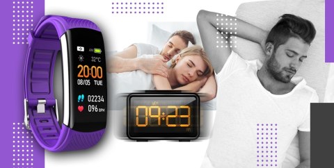 Smartwatch GIEWONT Czarno Fioletowy 2 Paski GW200-3 Giewont