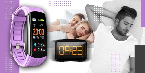 Smartwatch GIEWONT Czarno Jasnofioletowy 2 Paski GW200-8 Giewont