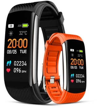 Smartwatch GIEWONT Czarno Pomarańczowy 2 Paski GW200-9 Giewont