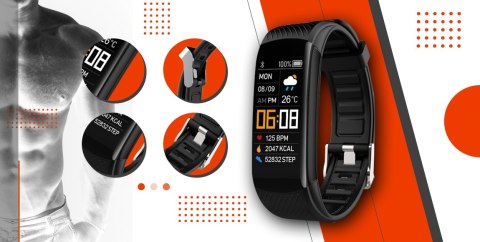 Smartwatch GIEWONT Czarno Pomarańczowy 2 Paski GW200-9 Giewont