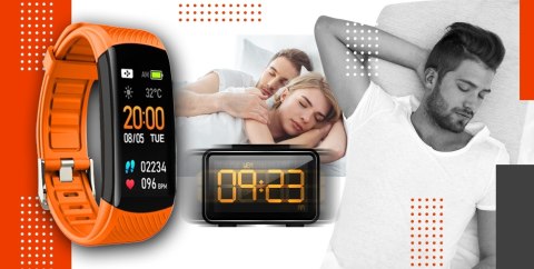 Smartwatch GIEWONT Czarno Pomarańczowy 2 Paski GW200-9 Giewont