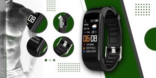 Smartwatch GIEWONT Czarno Zielony 2 Paski GW200-5 Giewont