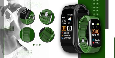 Smartwatch GIEWONT Czarno Zielony 2 Paski GW200-5 Giewont